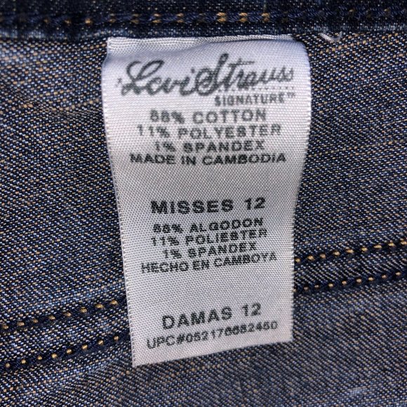 Levis Jeans Womens 12 Stretch Flap Pockets Medium Wash Blue Denim Mid Rise - Picture 9 of 12